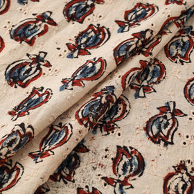 Beige - Hakoba Hand Block Ajrakh Print Natural Dyed Cotton Fabric 121