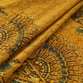 Yellow - Hakoba Hand Block Ajrakh Print Natural Dyed Cotton Fabric 119
