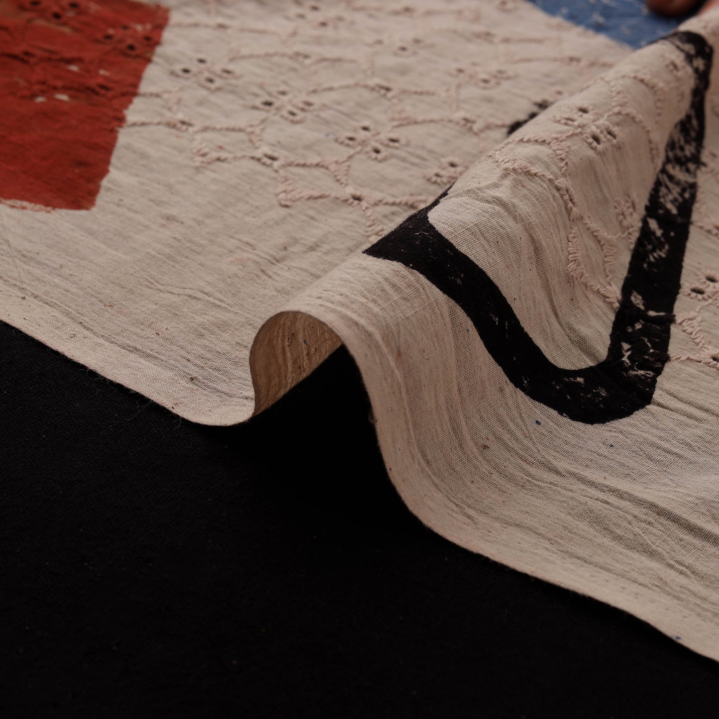 Ajrakh Hand Block Print Natural Dyed Cotton Hakoba Fabric 38