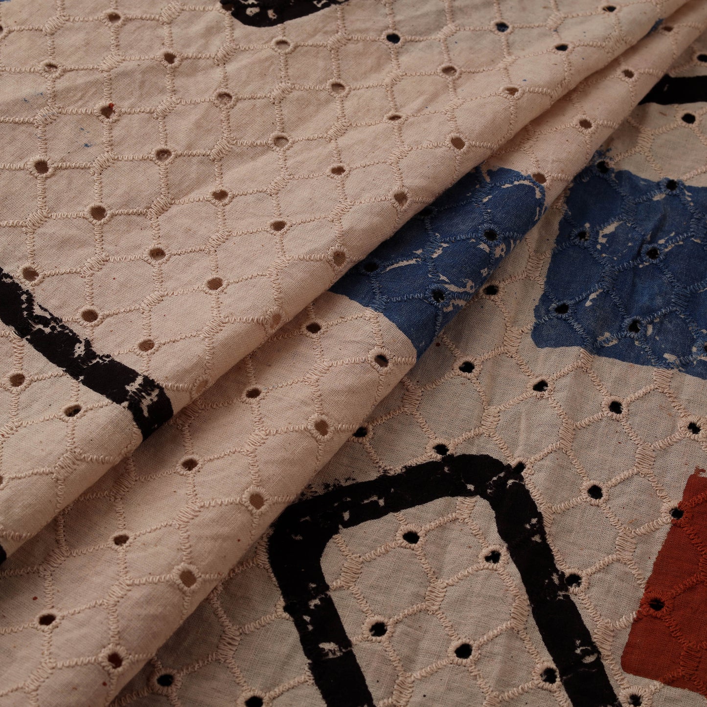Ajrakh Hand Block Print Natural Dyed Cotton Hakoba Fabric 37