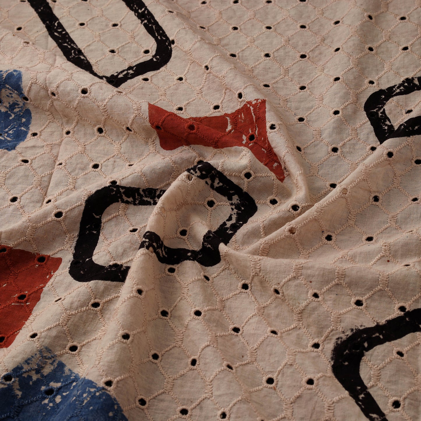 Ajrakh Hand Block Print Natural Dyed Cotton Hakoba Fabric 37