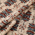 Beige - Hakoba Hand Block Ajrakh Print Natural Dyed Cotton Fabric 117