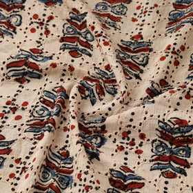 Beige - Hakoba Hand Block Ajrakh Print Natural Dyed Cotton Fabric 117