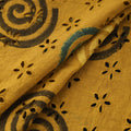 Yellow - Hakoba Hand Block Ajrakh Print Natural Dyed Cotton Fabric 115