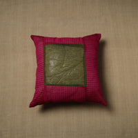 Purple - Patchwork Cotton Kanchipuram Cushion Cover (16 x 16 in) 29