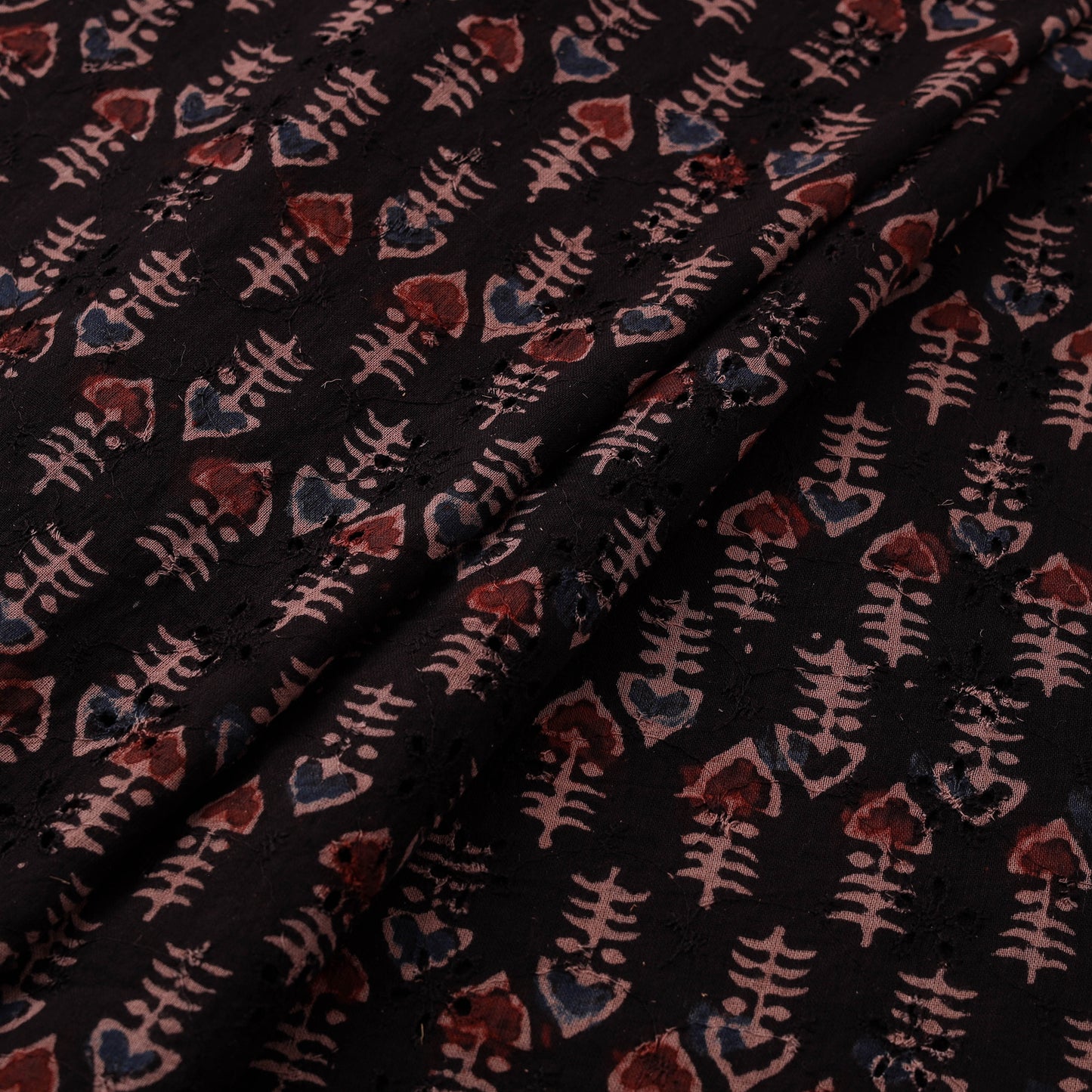 Ajrakh Hand Block Print Natural Dyed Cotton Hakoba Fabric 34