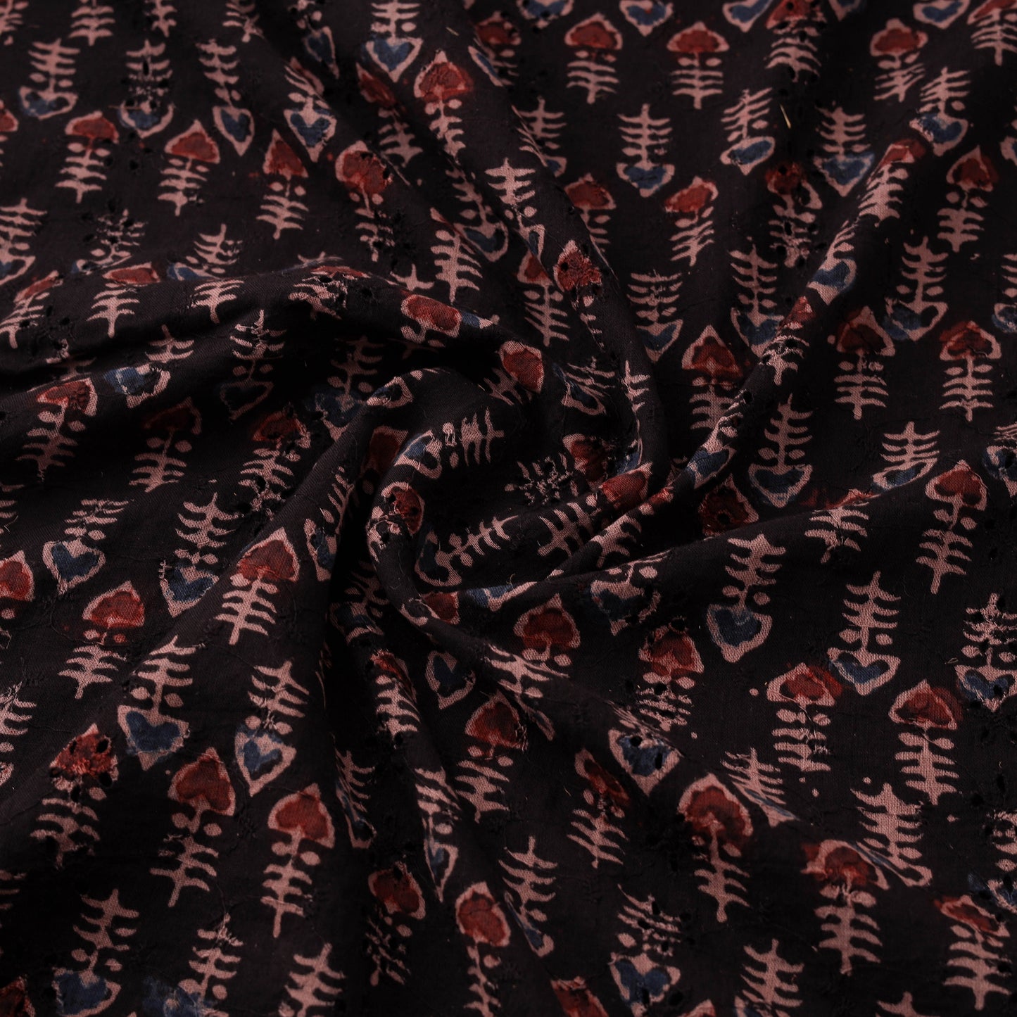 Ajrakh Hand Block Print Natural Dyed Cotton Hakoba Fabric 34