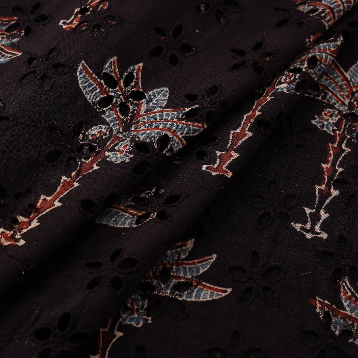 Ajrakh Hand Block Print Natural Dyed Cotton Hakoba Fabric 33