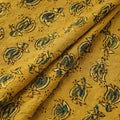 Yellow - Hakoba Hand Block Ajrakh Print Natural Dyed Cotton Fabric 113