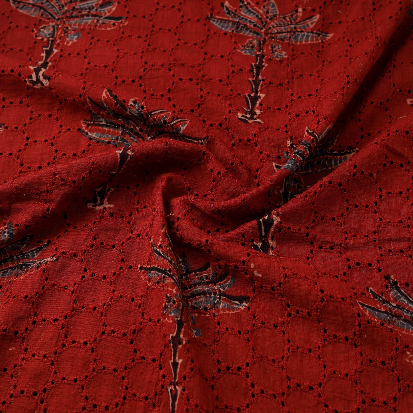 Ajrakh Hand Block Print Natural Dyed Cotton Hakoba Fabric 30