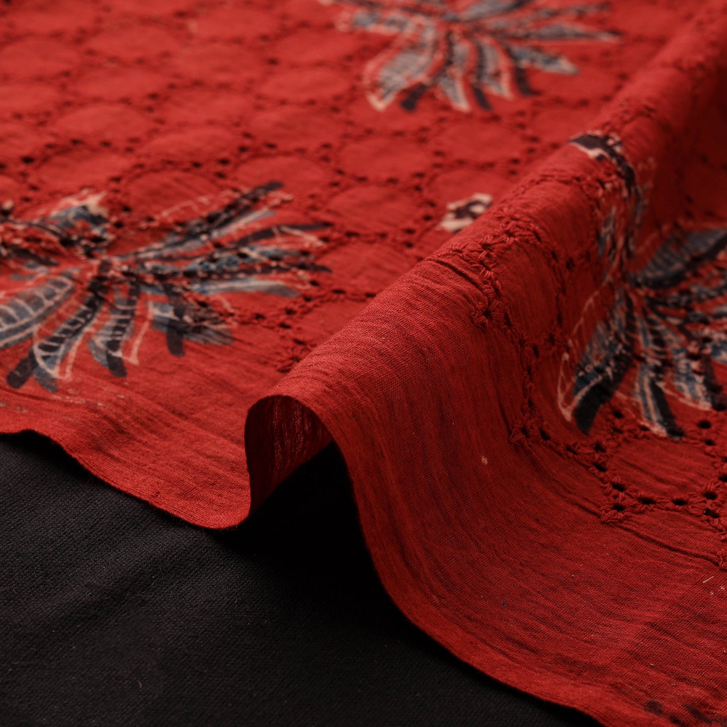Ajrakh Hand Block Print Natural Dyed Cotton Hakoba Fabric 30