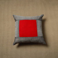 Grey - Patchwork Cotton Kanchipuram Cushion Cover (16 x 16 in) 33