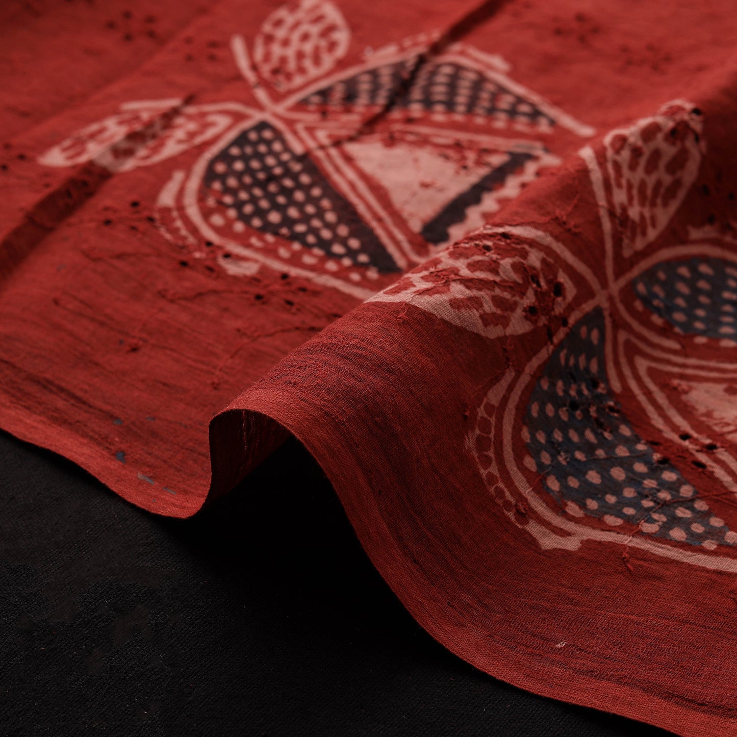 Ajrakh Hand Block Print Natural Dyed Cotton Hakoba Fabric 29