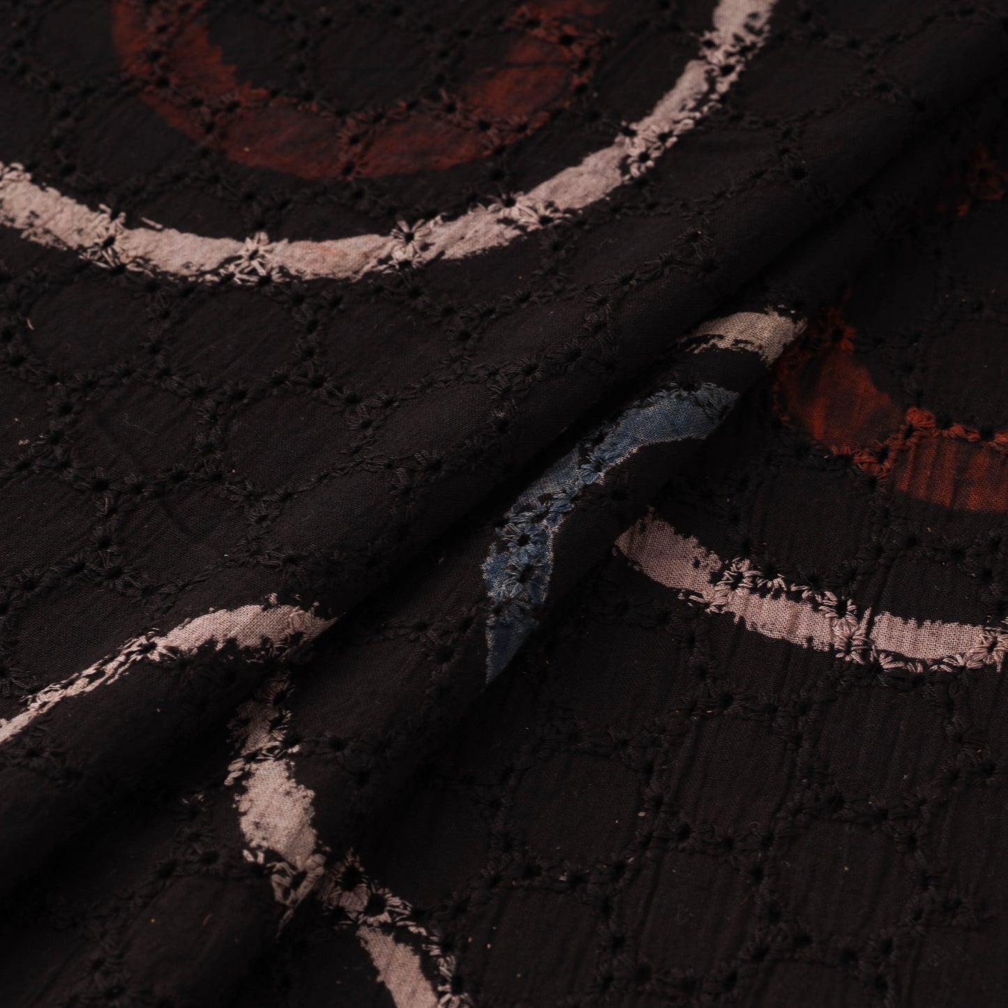 Brown - Hakoba Hand Block Ajrakh Print Natural Dyed Cotton Fabric 109