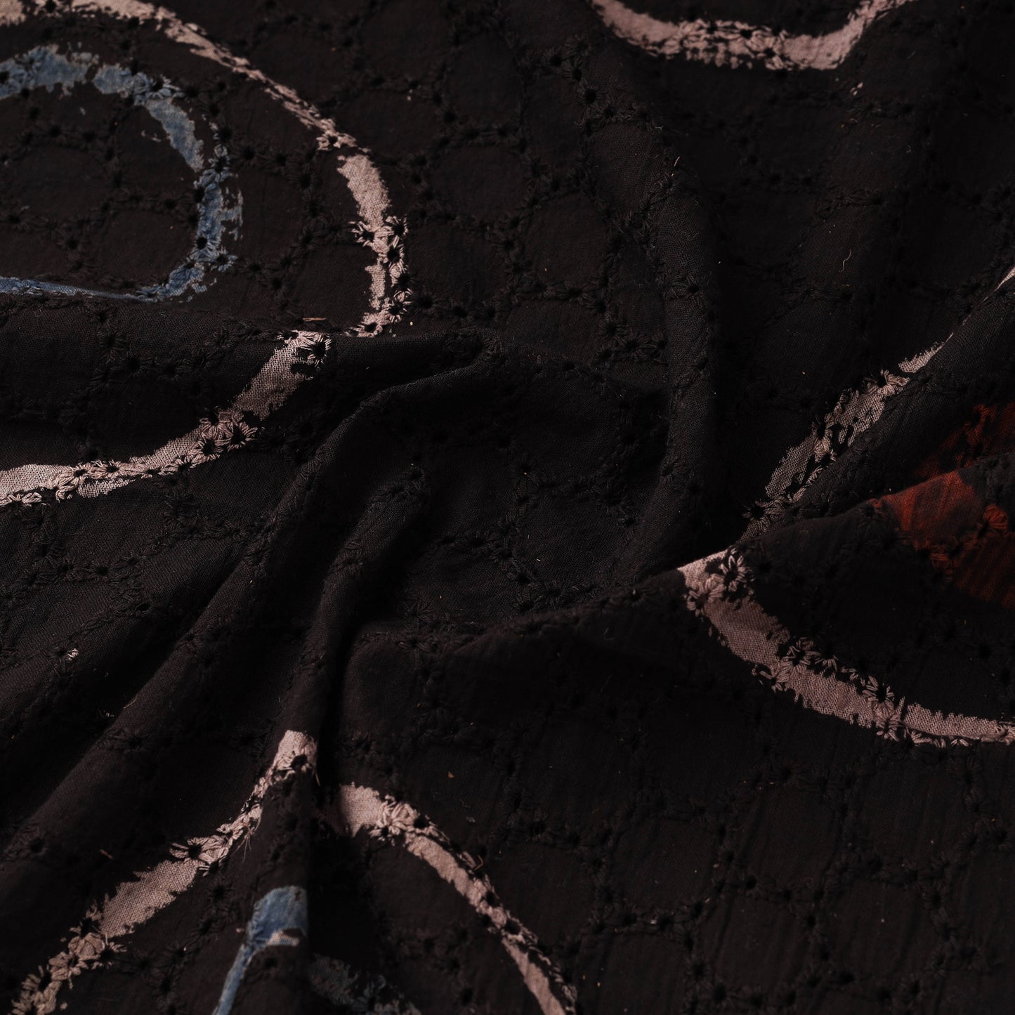 Brown - Hakoba Hand Block Ajrakh Print Natural Dyed Cotton Fabric 109