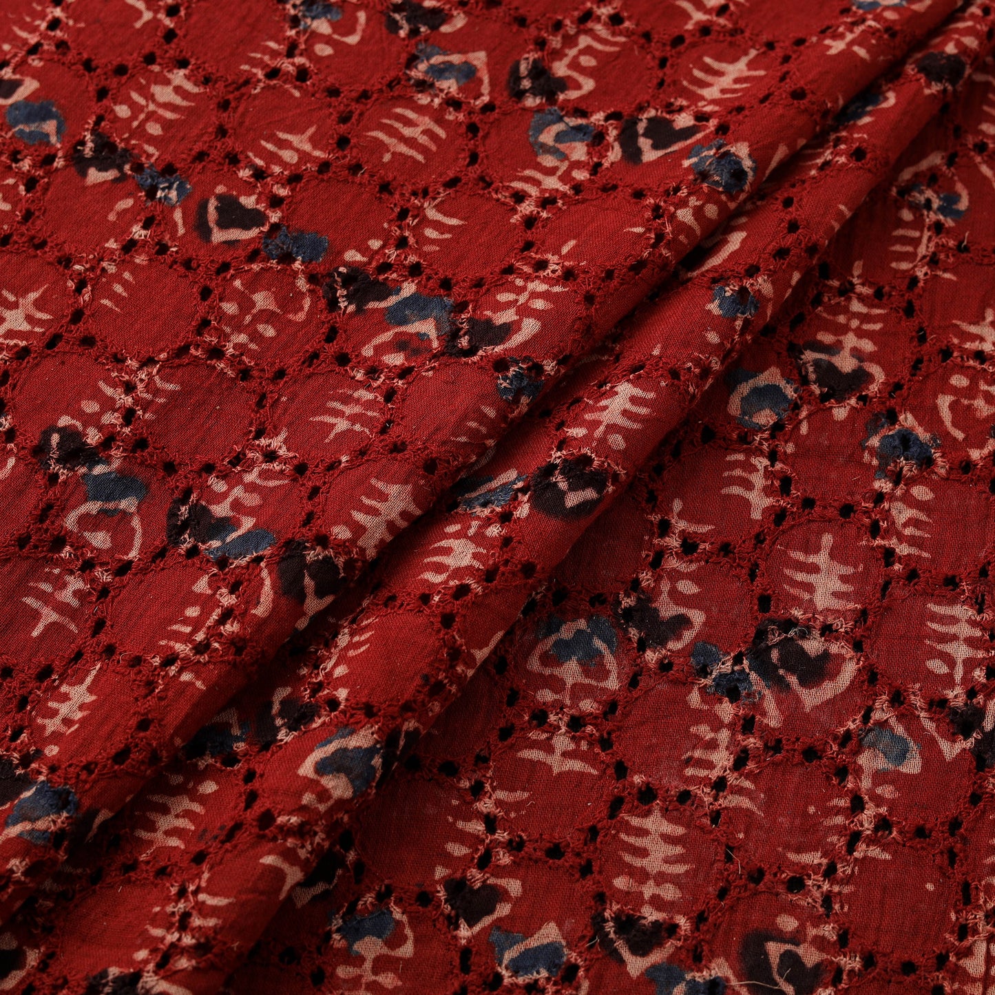 Ajrakh Hand Block Print Natural Dyed Cotton Hakoba Fabric 27