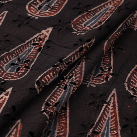 Hakoba Hand Block Ajrakh Print Natural Dyed Cotton Fabric 108