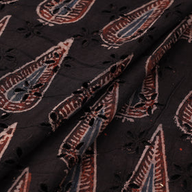 Brown - Hakoba Hand Block Ajrakh Print Natural Dyed Cotton Fabric 108