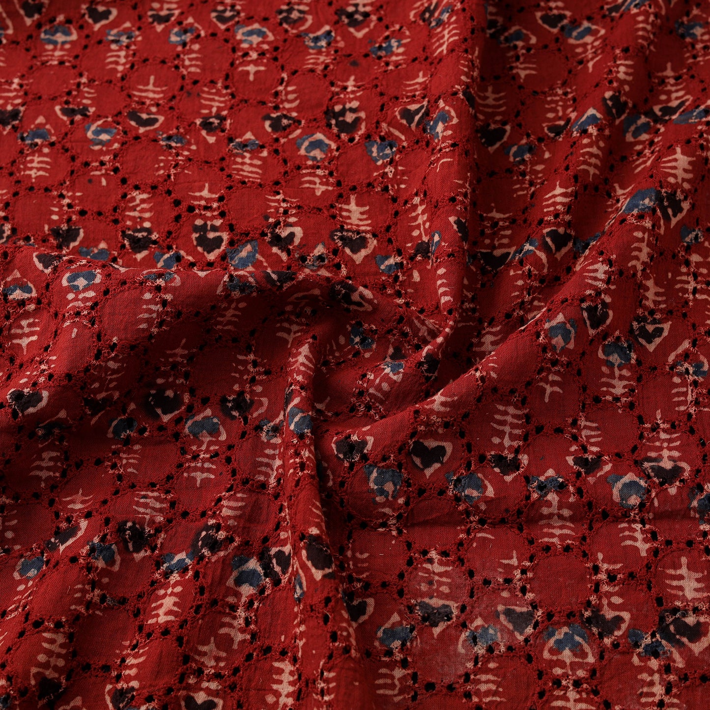 Ajrakh Hand Block Print Natural Dyed Cotton Hakoba Fabric 27