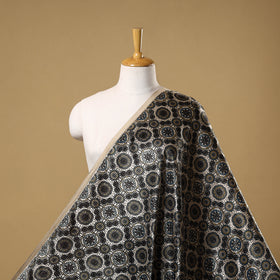 Mashru Silk Natural Dyed Block Print Ajrakh Fabric 12