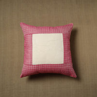 Pink - Patchwork Cotton Kanchipuram Cushion Cover (16 x 16 in) 36