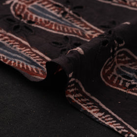 Brown - Hakoba Hand Block Ajrakh Print Natural Dyed Cotton Fabric 108