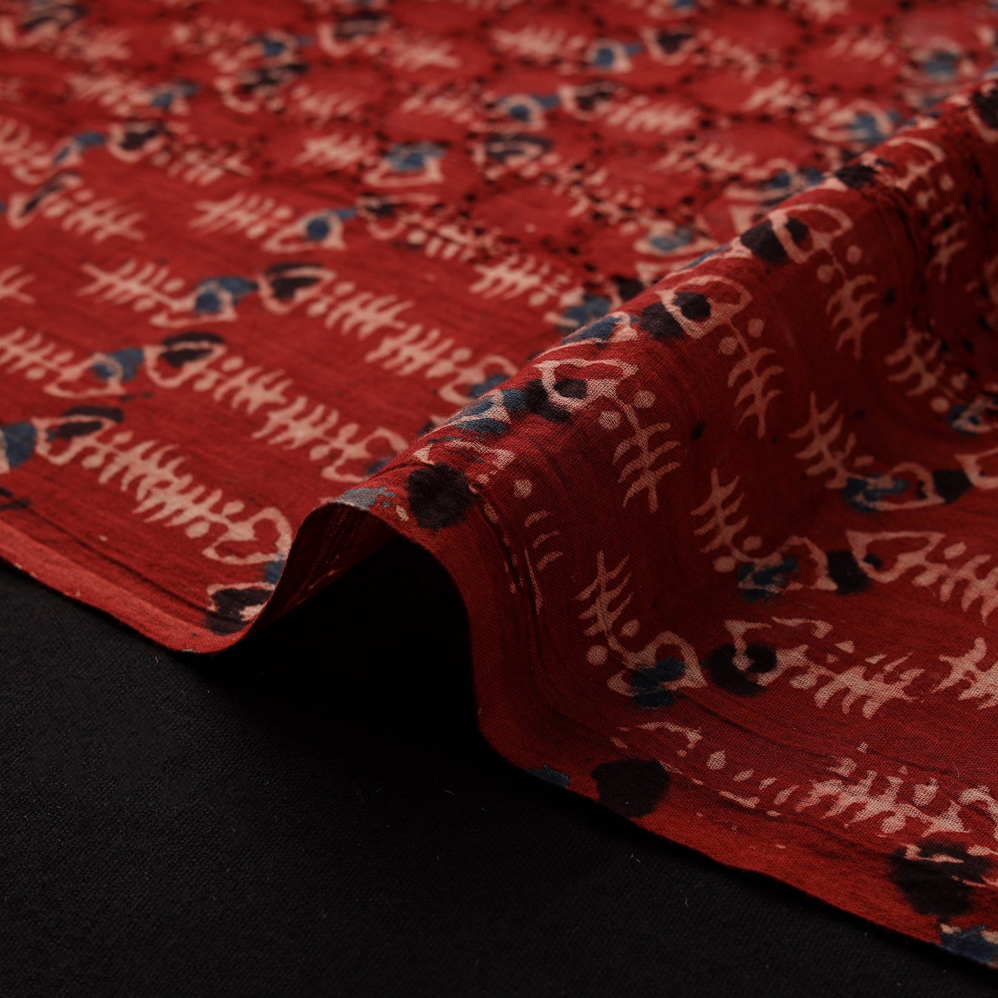 Ajrakh Hand Block Print Natural Dyed Cotton Hakoba Fabric 27