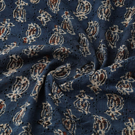 Blue - Hakoba Hand Block Ajrakh Print Natural Dyed Cotton Fabric 107