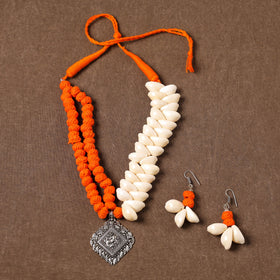 Multicolor - handcrafted german silver shell necklace set 08