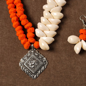 Multicolor - handcrafted german silver shell necklace set 08