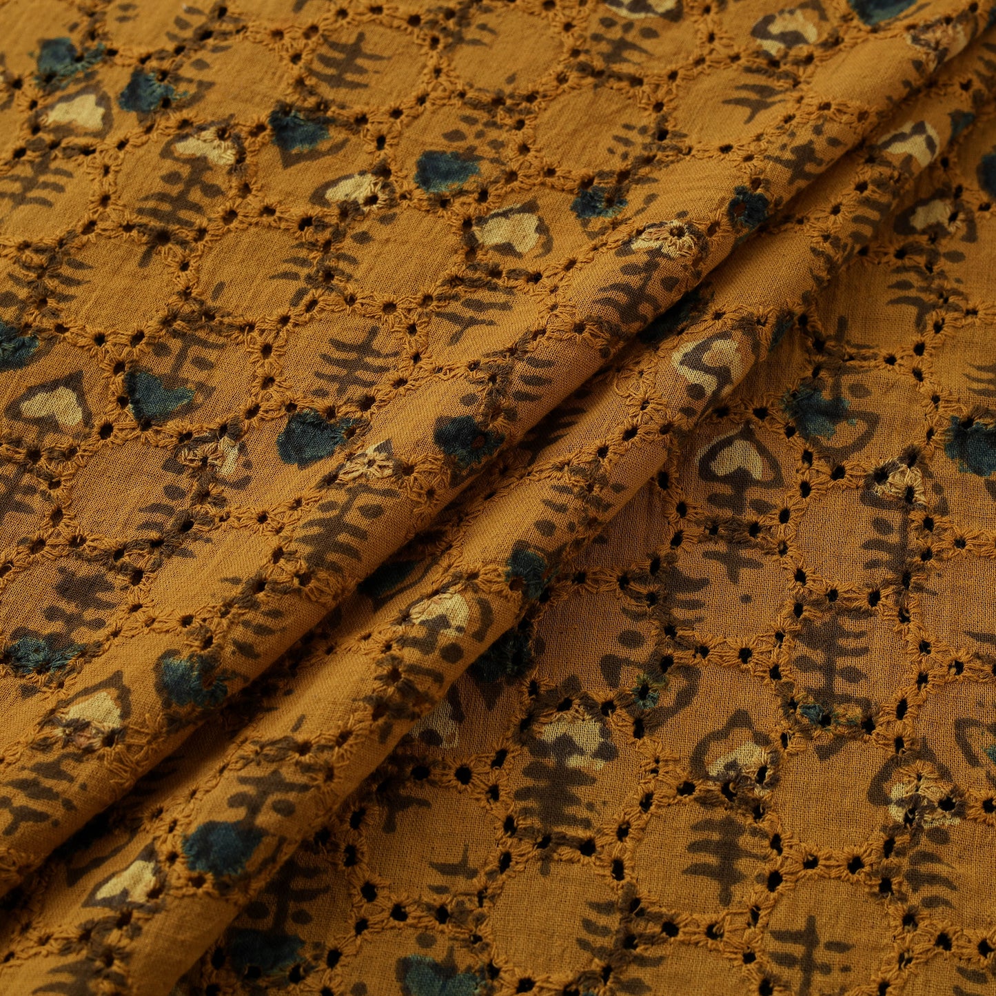 Ajrakh Hand Block Print Natural Dyed Cotton Hakoba Fabric 25