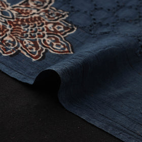 Blue - Hakoba Hand Block Ajrakh Print Natural Dyed Cotton Fabric 106