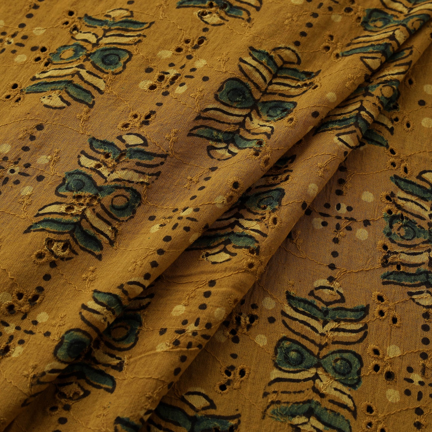 Ajrakh Hand Block Print Natural Dyed Cotton Hakoba Fabric 24