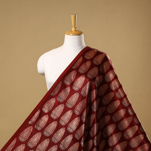 Mashru Silk Natural Dyed Block Print Ajrakh Fabric 21