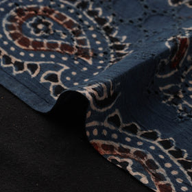 Blue - Hakoba Hand Block Ajrakh Print Natural Dyed Cotton Fabric 102