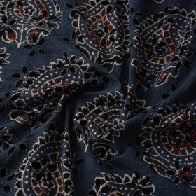 Blue - Hakoba Hand Block Ajrakh Print Natural Dyed Cotton Fabric 101