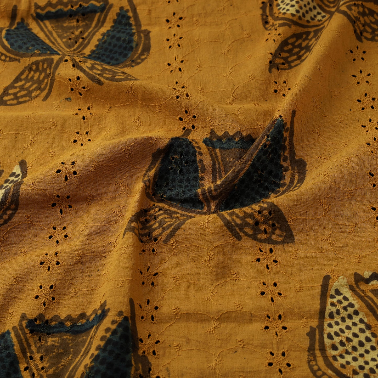 Ajrakh Hand Block Print Natural Dyed Cotton Hakoba Fabric 21