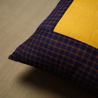 Blue - Patchwork Cotton Kanchipuram Cushion Cover (16 x 16 in) 40