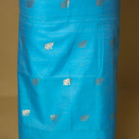 Blue - 2pc handloom zari buta unstitched chanderi silk