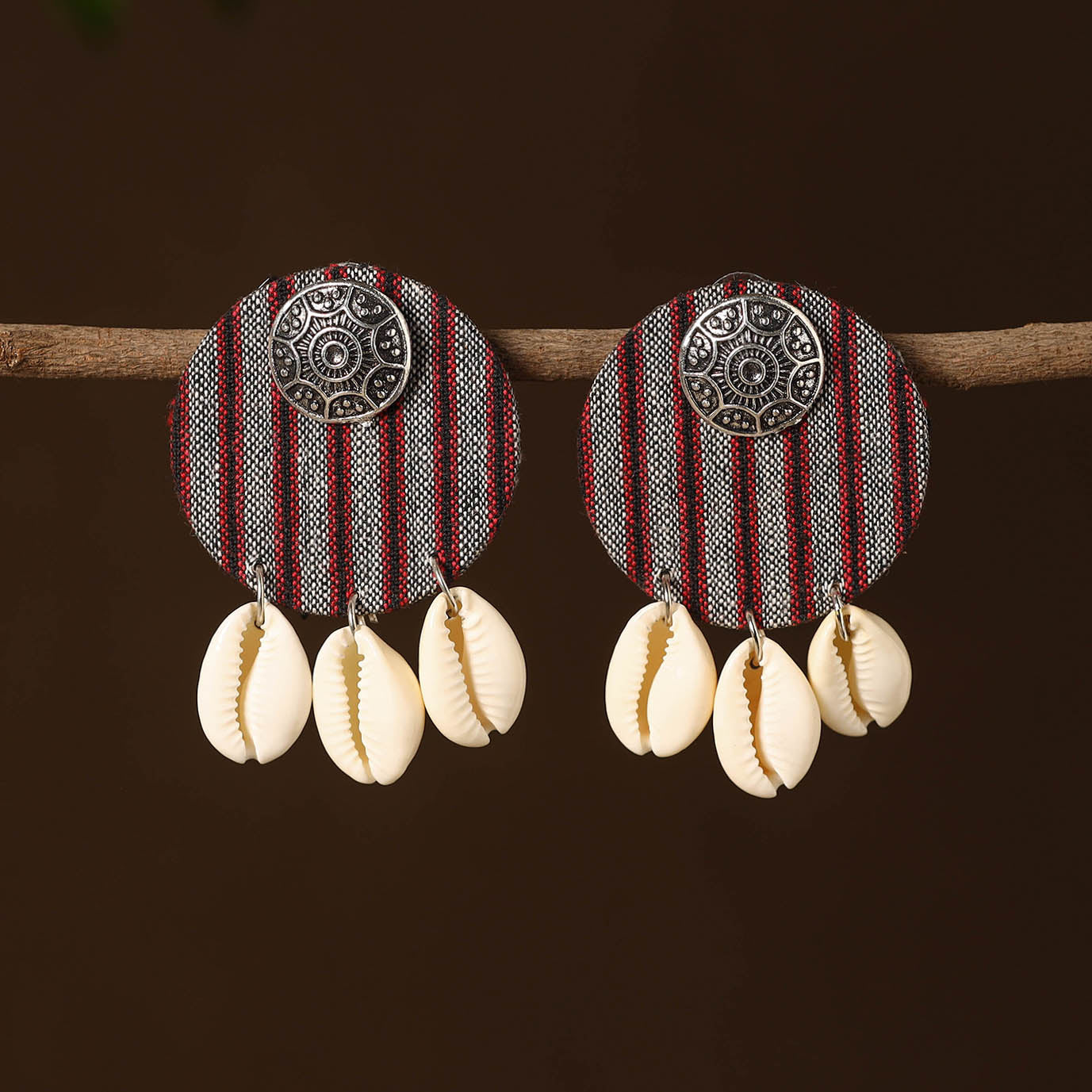 Muskan Fabart Shell Work Earrings