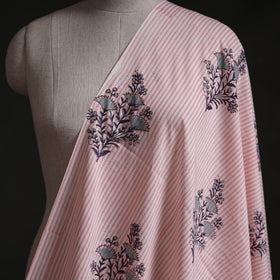 Pink - Mughal Butta Sanganeri Block Print Pure Cotton Fabric 24