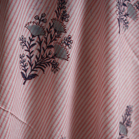 Pink - Mughal Butta Sanganeri Block Print Pure Cotton Fabric 24