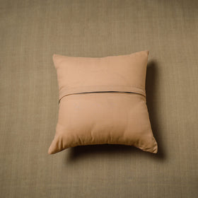 Brown - patchwork cotton kanchipuram cushion cover (16 x 16