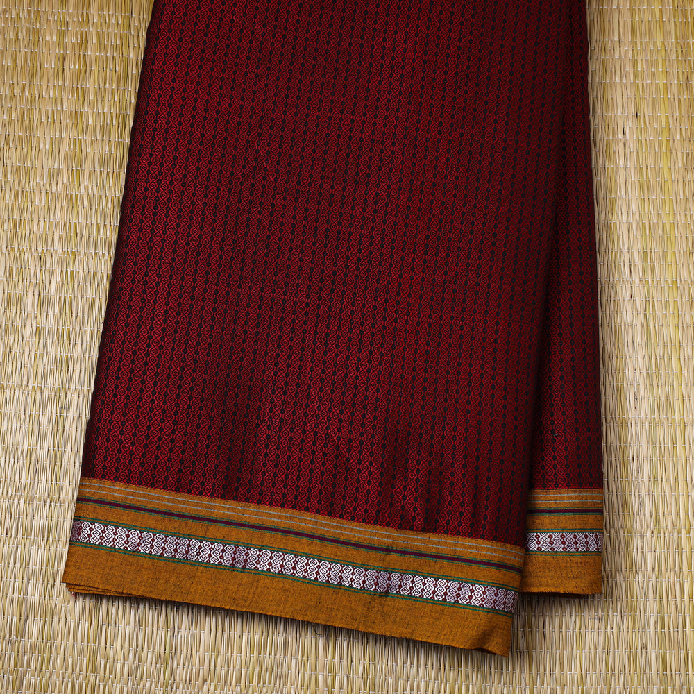 Maroon - Traditional Khun Weave Cotton Fabric 45