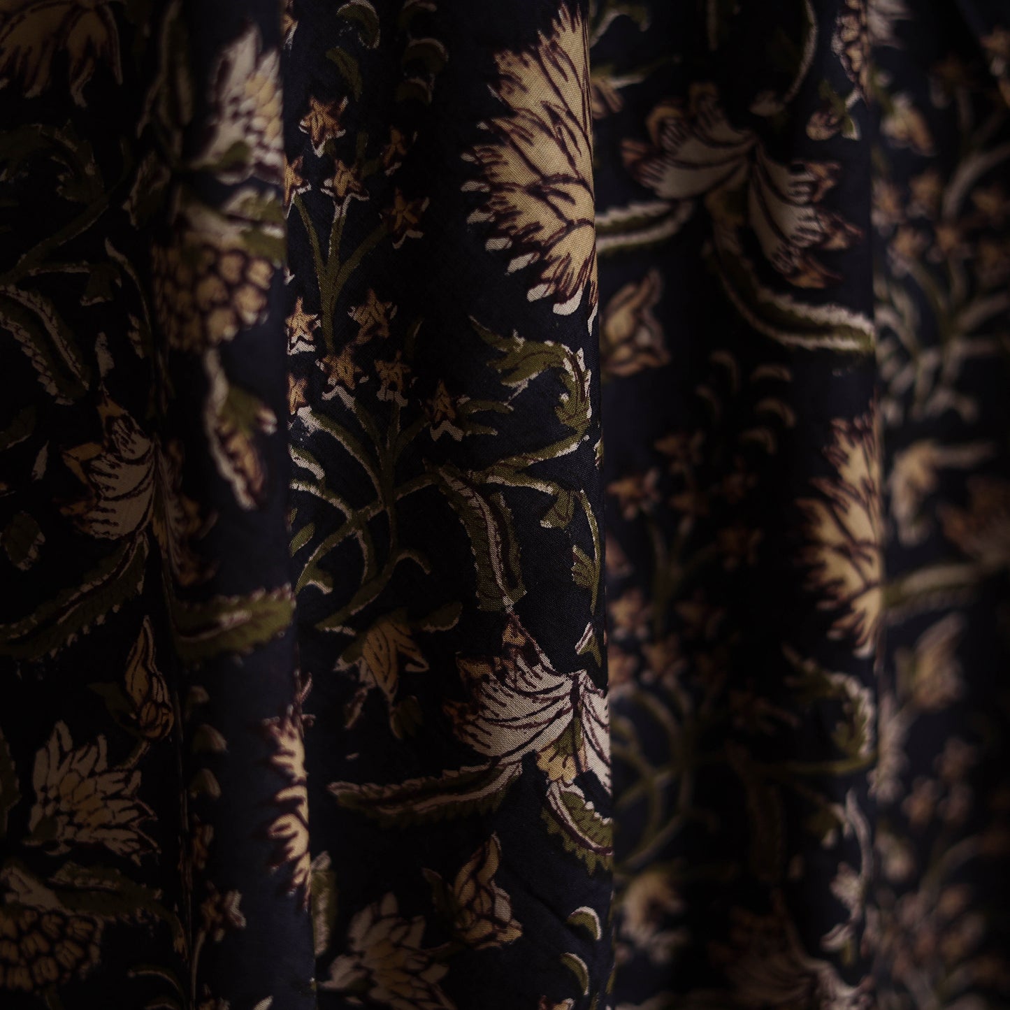 Black - Sanganeri Block Print Pure Cotton Fabric 26