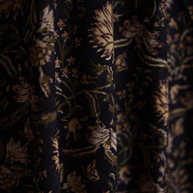 Black - Sanganeri Block Print Pure Cotton Fabric 26