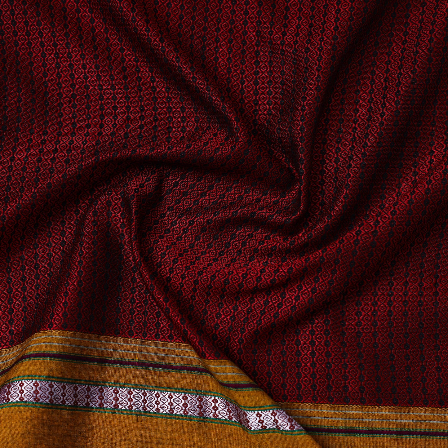 Maroon - Traditional Khun Weave Cotton Fabric 45