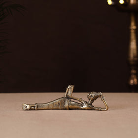 Side Sleeping Lady with Book Tribal Odisha Dokra Handmade Home Decor Item 14