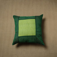 Green - Patchwork Cotton Kanchipuram Cushion Cover (16 x 16 in) 43