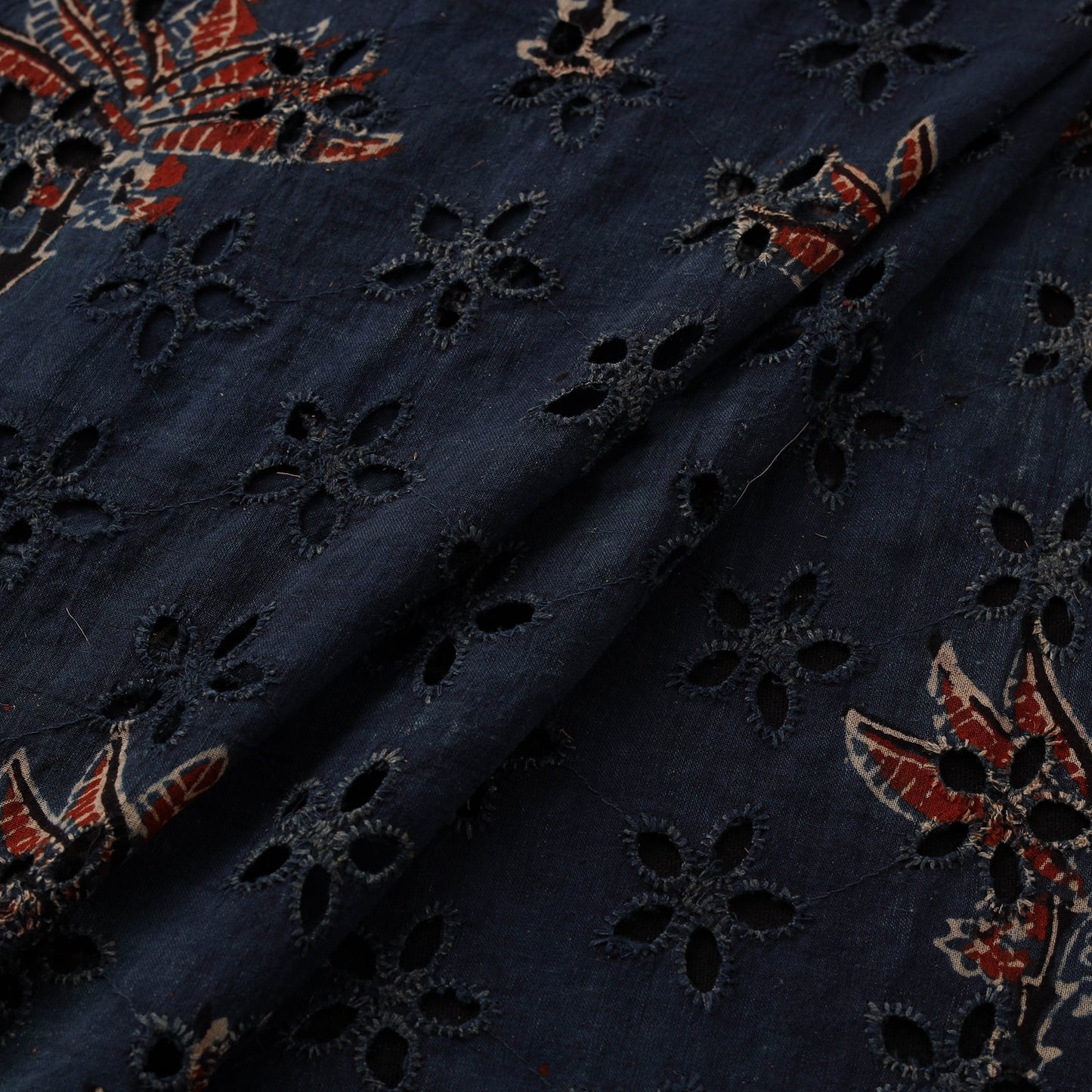 Ajrakh Hand Block Print Natural Dyed Cotton Hakoba Fabric 16